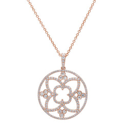 Antique Style Diamond Pendant Rose Gold