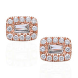 Baguette Square Stud Earrings