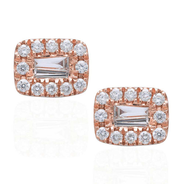 Baguette Square Stud Earrings