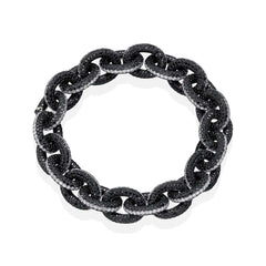 Black And White Diamond Pave Link Bracelet