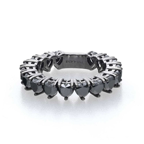 Black Diamond Heart Shaped Stacking Ring