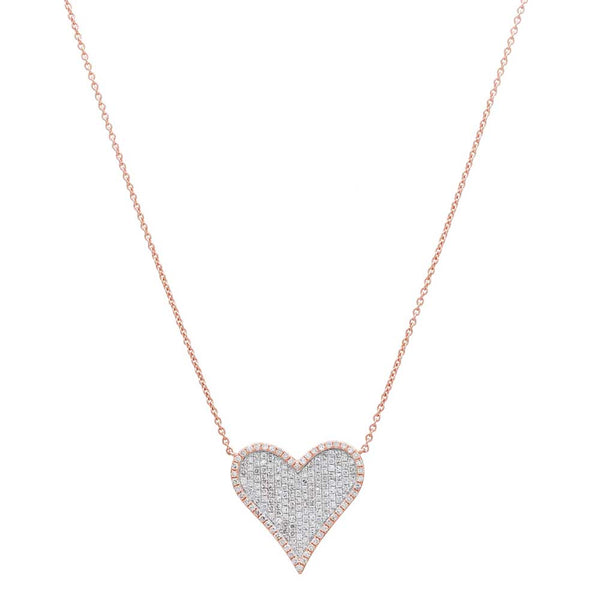 Diamond Border Heart Necklace