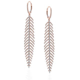 Diamond Feather Earrings Short