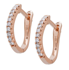 Diamond Huggie Earrings Rose Gold