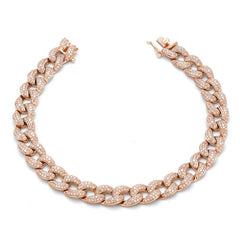 Diamond Link Bracelet Rose Gold