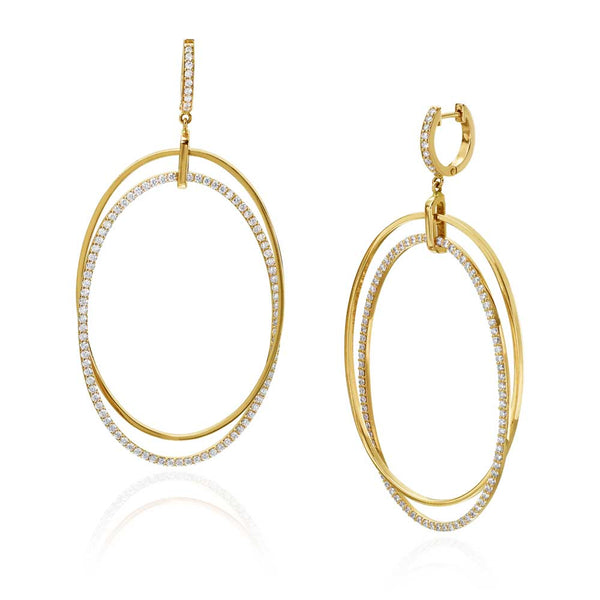 Double Oval Drop Earrings