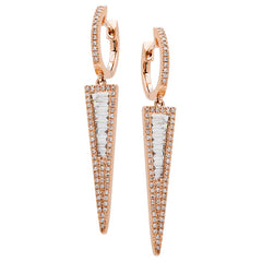 Gold And Diamond Dagger Earrings Rose Gold