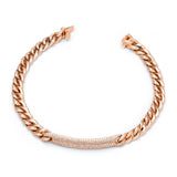 Gold And Diamond ID Link Bracelet