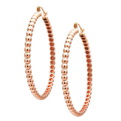 Gold Beaded Hoops Rose Gold