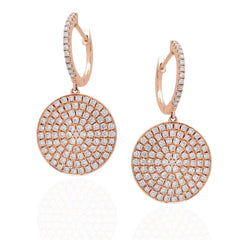 Hanging Disc Earring Rose Gold