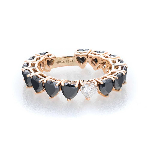 Heart Shaped Diamond Stacking Ring