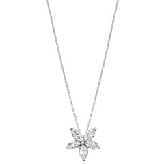 Marquise Diamond Flower Pendant