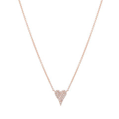 Mini Diamond Heart Necklace Rose Gold