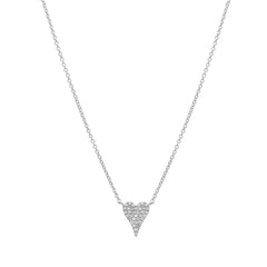 Mini Diamond Heart Necklace White Gold