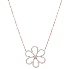 Open Flower Necklace Rose Gold