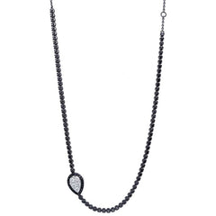 Pear Shaped Black Diamond Necklace