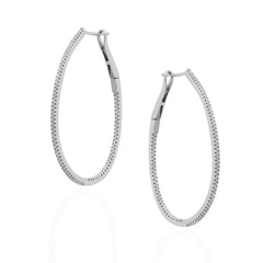 Pear Shaped Hoops White Gold